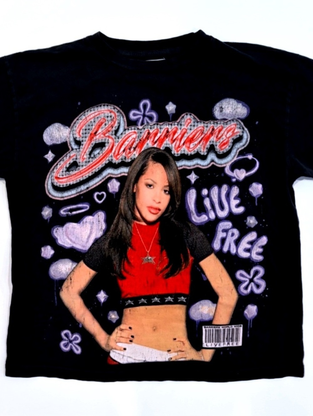 Barriers x Aaliyah One in a Million Live Free Graphic Crop Size Small Black